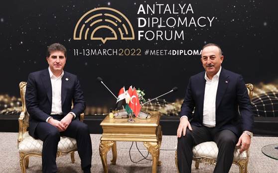 Serokê Herêma Kurdistanê bi Mevlut Çavusoglu re civiya