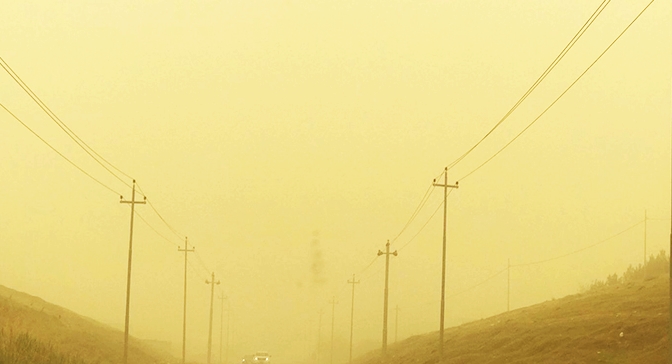 Ji ber barîna tozê gestên Balafirgeha Hewlêrê hatin rawestandin