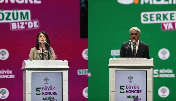 Kongreya HDPê: Pervîn Buldan û Mithat Sancar car din wek hevserok hatin hilbijartin