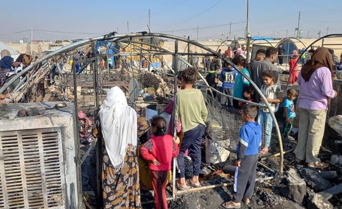 Hesekê | Agir bi kampa Wasûkanî ket: 2 zarokan can da