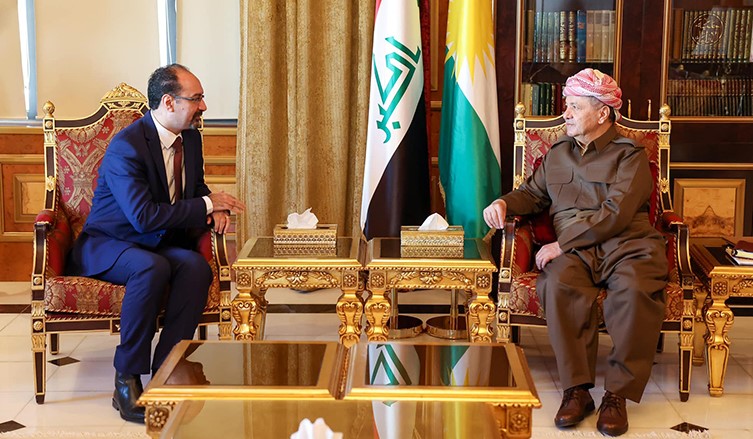 Serok Mesûd Barzanî bi Balyozê Gistî yê Sahnisîna Urdinê re civiya