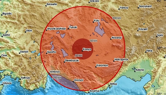 Li bajarê Konya yê Tirkiyê erdhejeke mezin çêbû