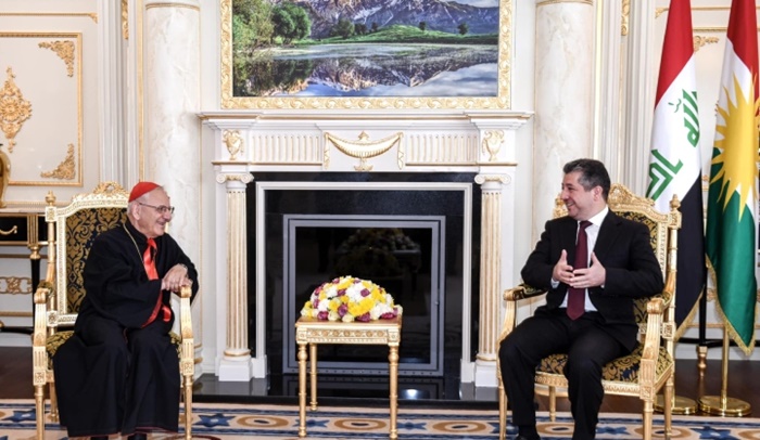 Mesrûr Barzanî pêswazî li Patrîkê Dêra Keldanî û metranan kir