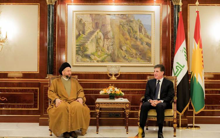 Nêçîrvan Barzanî û Emar Hekîm çareserkirina kêseyên Hewlêr-Bexdayê gotûbêj kirin