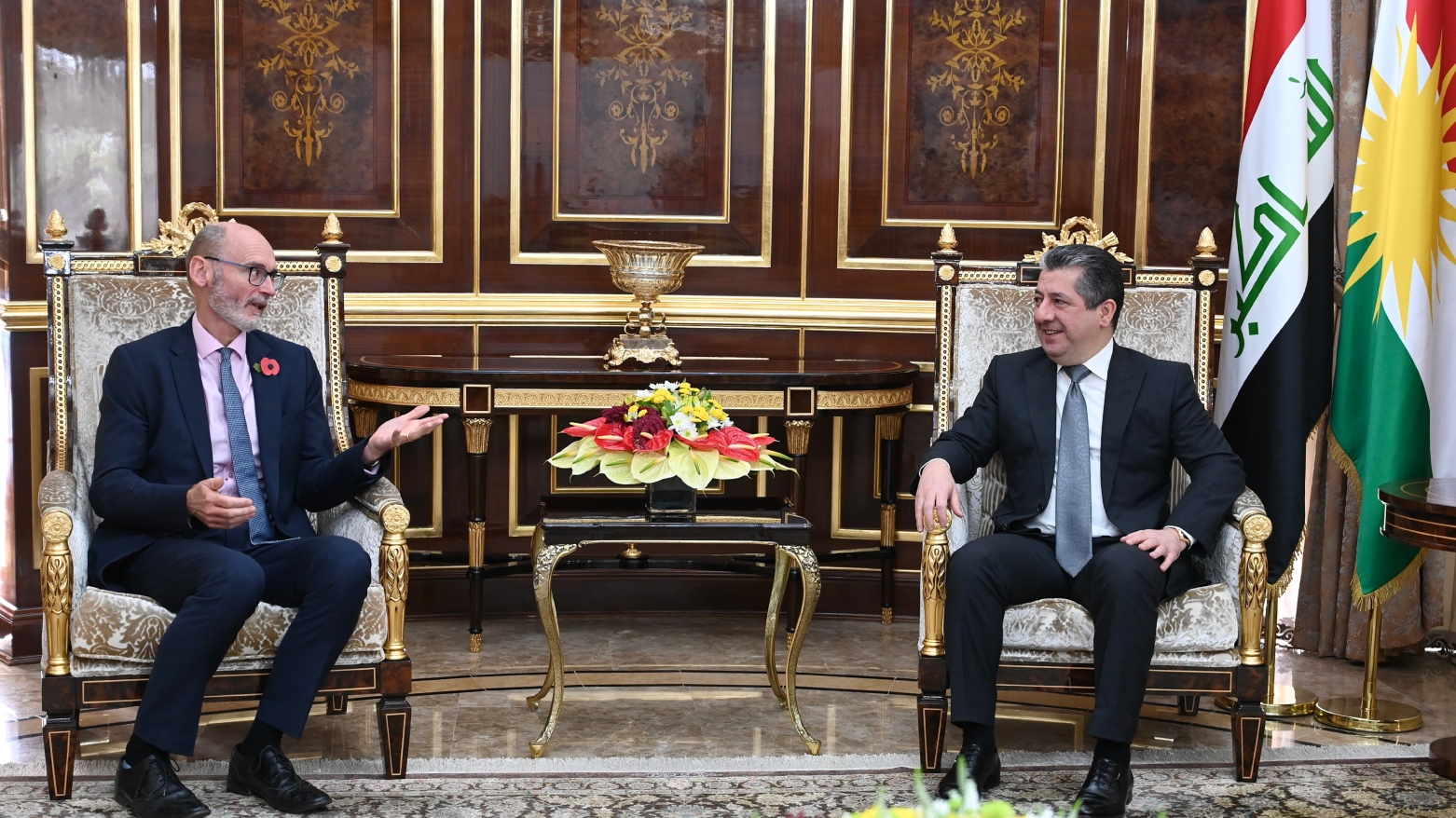 Mesrûr Barzanî li gel Balyozê Brîtanya li Iraqê civiya