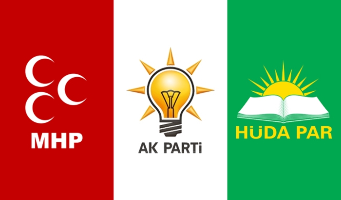 Kûlîs | AK Partî li 3 bajarên mezin bi MHPê re, li bajarên Kurdan jî bi HUDAPARê re dikeve hilbijartinan