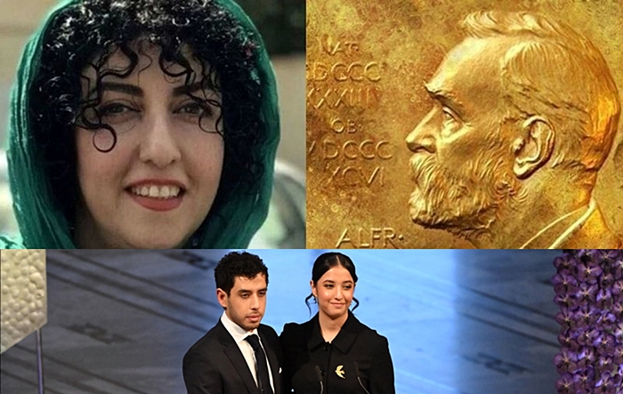 Cêwiyên Nêrgîs Muhammedî Xelata Nobela Astiyê ya diya xwe wergirtin