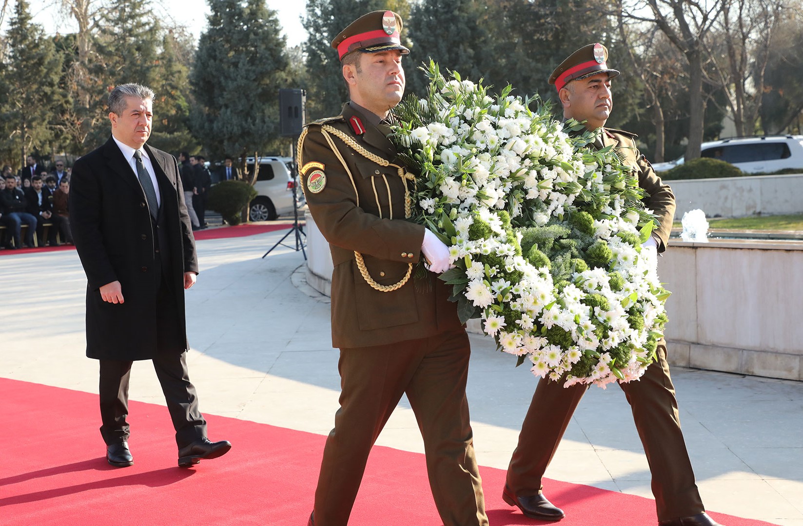 Mesrûr Barzanî di merasîma bîranîna sehîdên 1ê Sibatê de