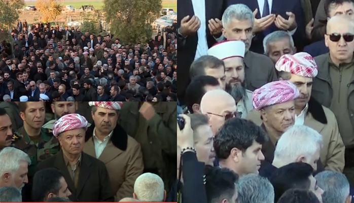 Serok Barzanî besdarî merasîma cenazeyên sehîdên êrîsa Îranê bû