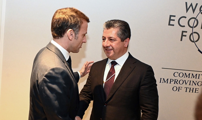 Mesrûr Barzanî û Macron li Davosê civiyan: Fransa pistgiriya temam dide Kurdistanê