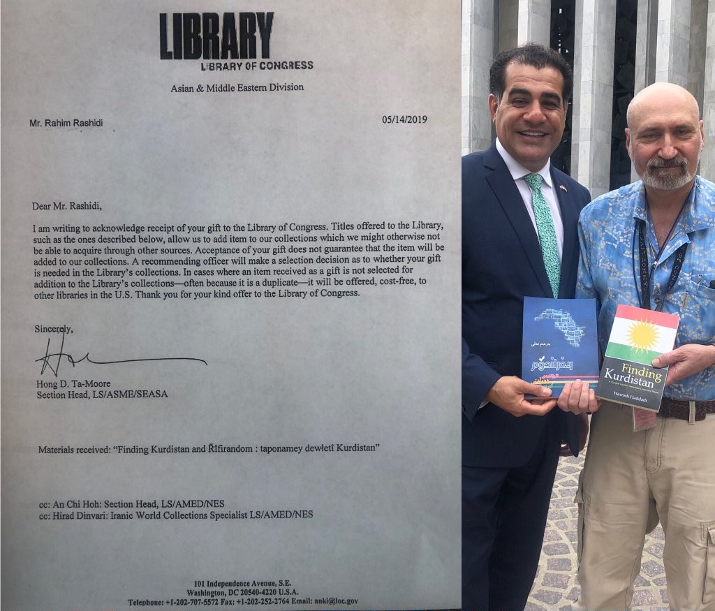 Mr. Kurd ‘Taponameya Kurdistanê’ pêskesî Pirtûkxaneya Kongreya Amerîkayê kir