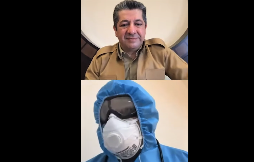 Halepçe | Mesrur Barzani, Covid-19 hastalari ile görüstü
