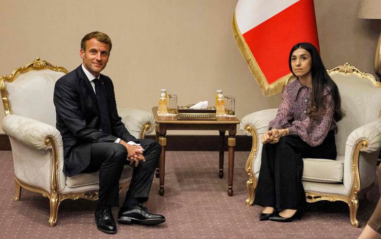 Macron'dan Nadia Murad'a: Mücadeleyi birlikte yürütecegiz!