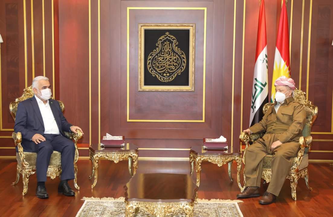 Baskan Mesud Barzani, HÜDA PAR lideri Zekeriya Yapicioglu ile görüstü