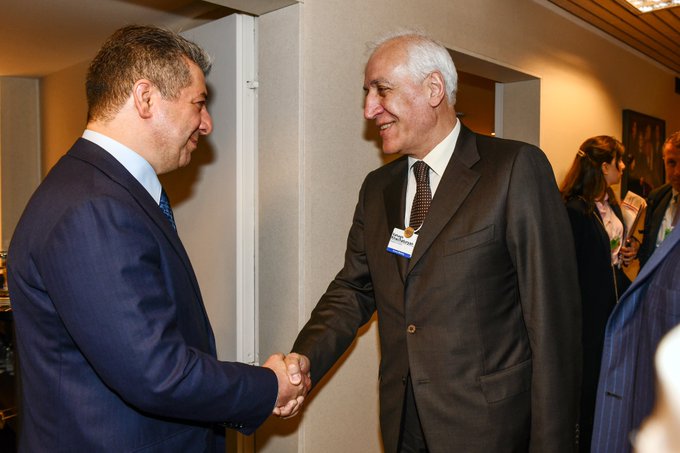 Mesrur Barzani Ermenistan Cumhurbaskani ile görüstü