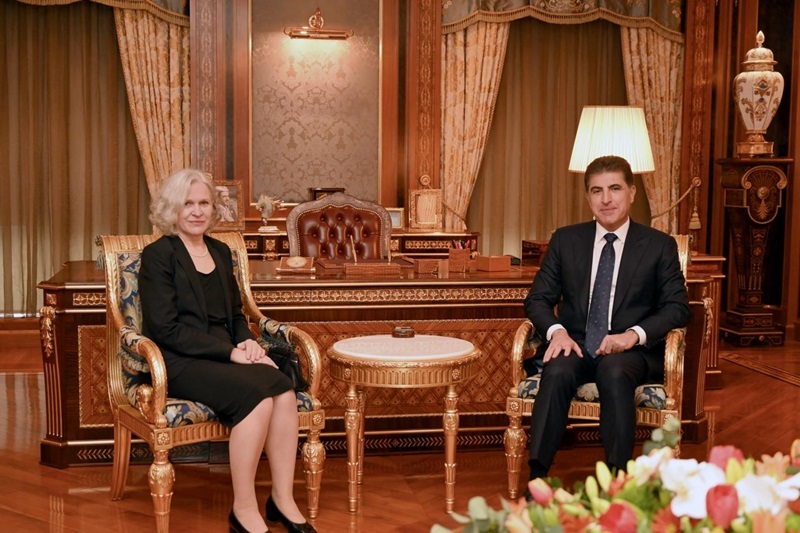 نێچیرڤان بارزانى سەرۆکی هەرێمی کوردستان له‌گه‌ڵ باڵیۆزى فینله‌ندا كۆبووه‌وه‌