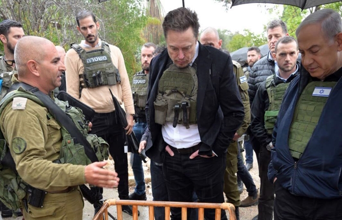 ئیلۆن ماسک لەگەڵ ناتانیاهوو سەردانی شوێنی هێرشەکەی حەماسی لە ٧ی ئۆکتۆبەری کرد