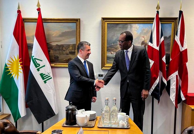 مەسروور بارزانی  سەرۆکی حکوومەتی هەرێمی کوردستان لە گەڵ وەزیری کاروباری ووزە و بازرگانی بەریتانیا کۆبووەوە