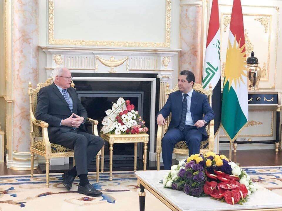 سەرۆکوەزیرانی هەرێمی کوردستان و لەگەڵ نوێنەری تایبەتی سەرۆکی ئەمریکا لە هاوپەیمانی دژ بە داعش کۆبووەوە