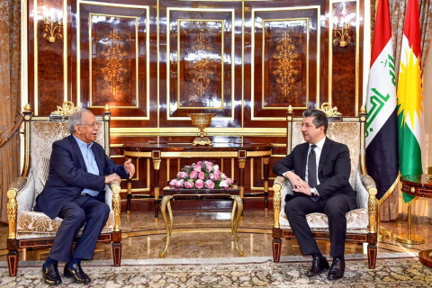 مەسروور بارزانی سەرۆکی حکوومەت پێشوازی لە سەرۆکی دەزگای ڕاگەیاندن و ڕۆشنبیریی و هونەری ئەلمەدا کرد