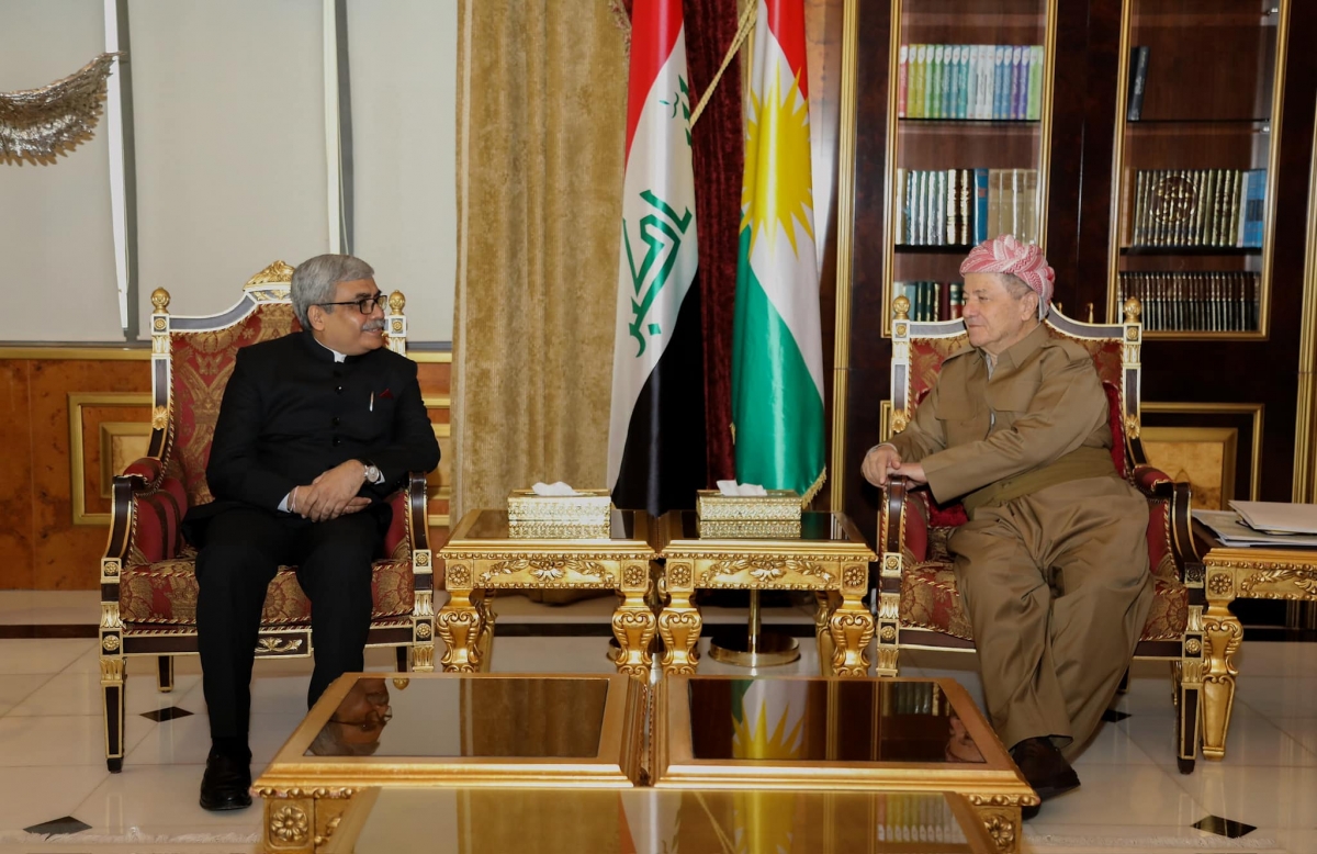 سەرۆك بارزانی پێشوازیی لە كونسوڵی هیندستان لە هەولێر كرد