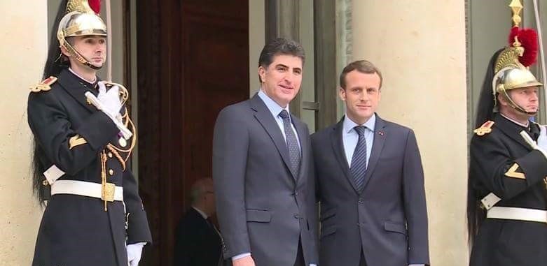 بەپەلە    ...   ماکرۆن سەرۆککۆماری فەڕەنسا لەگەڵ نێچیرڤان بازرانی سەرۆکی هەرێمی کوردستان کۆدەبێتەوە