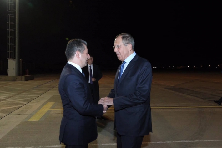 مه‌سروور بارزانی پێشوازی له‌ سێرگی لاڤرۆڤ كرد