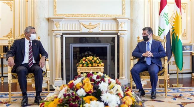 مەسروور بارزانی سەرۆکی حکوومەتی هەرێم پێشوازی لە شاندێکی باڵای پارتی گەلی کۆماری تورکیا دەکات