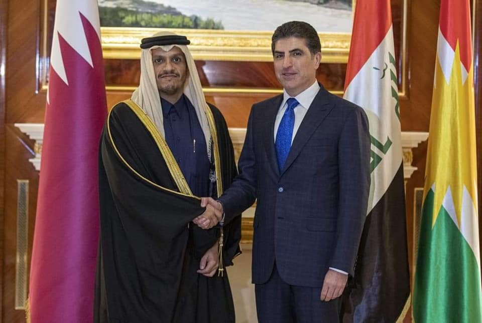 سه‌رۆكی هه‌رێمی كوردستان وه‌زیری ده‌ره‌وه‌ی قه‌ته‌ر دۆخی عێراق و ناوچه‌كه‌ تاوتوێ ده‌كه‌ن