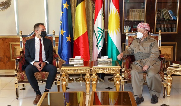 سەرۆک بارزانی پێشوازی لە باڵیۆزی بەلجیکا لە عێراق کرد