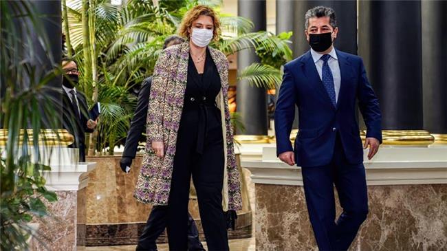 مەسروور بارزانی  سەرۆکی حکوومەتی هەرێمی کوردستان پێشوازی لە بەرپرسی ئۆفیسی یەکیتی ئەورووپا دەکات