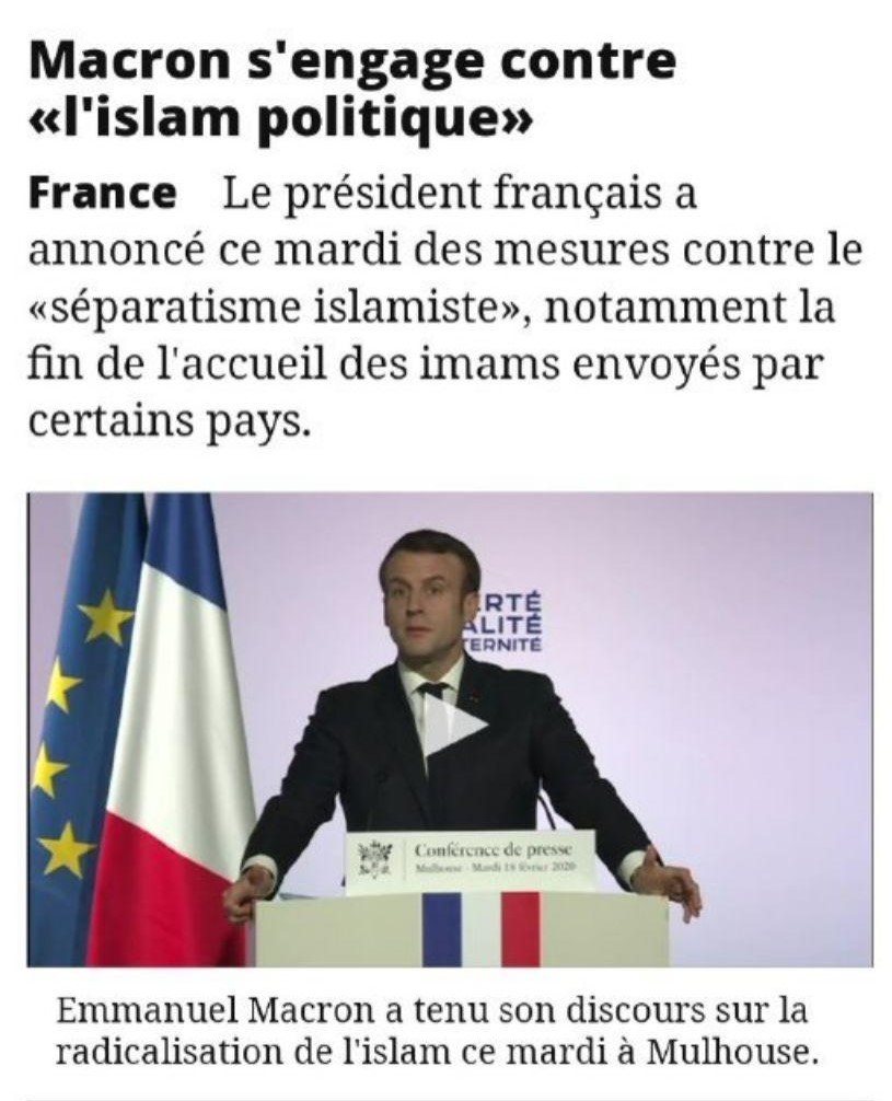 ماکرۆن : ئیسلامی سیاسی هیچ پێگە و جێگایەکی لە فەڕەنسا نییە