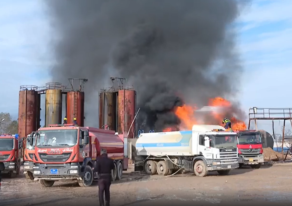 لەهەولێر پاڵاوگەیەكی گەورەی نەوت ئاگریگرت