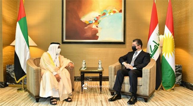 مەسروور بارزانی سەرۆکی حکوومەتی هەرێمی کوردستان لەگەڵ وەزیری دەوڵەت بۆ کاروباری دەرەوەی ئیمارات کۆ دەبێتەوە