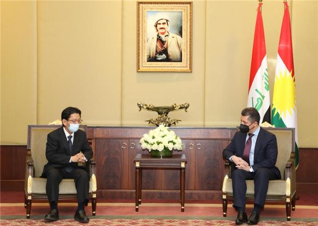 مەسروور بارزانی سەرۆکی حکوومەت هەرێمی کوردستان  پێشوازی لە بەرپرسی نوێی نووسینگەی کونسوڵگەری ژاپۆن دەکات