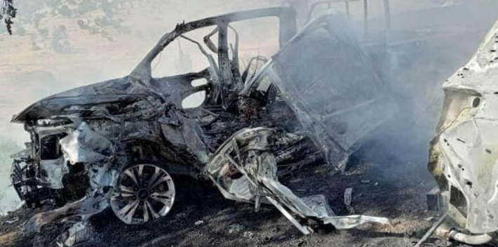 ئۆتۆمبێلێکی پاسەوانی سنوور کرایە ئامانجی فڕۆکەکانی تورکیا