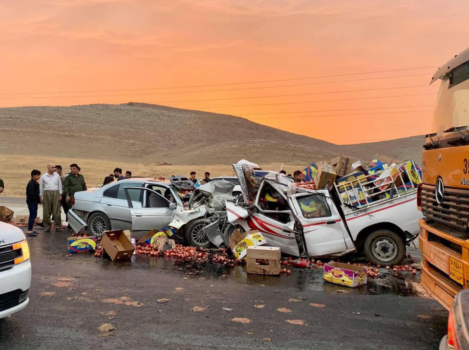 هەرێمی کوردستان/ لەماوەی پێنج ڕۆژدا نزیکەی ٢٠ کەس بەڕووداوی هاتووچۆ گیانیان لەدەستداوە