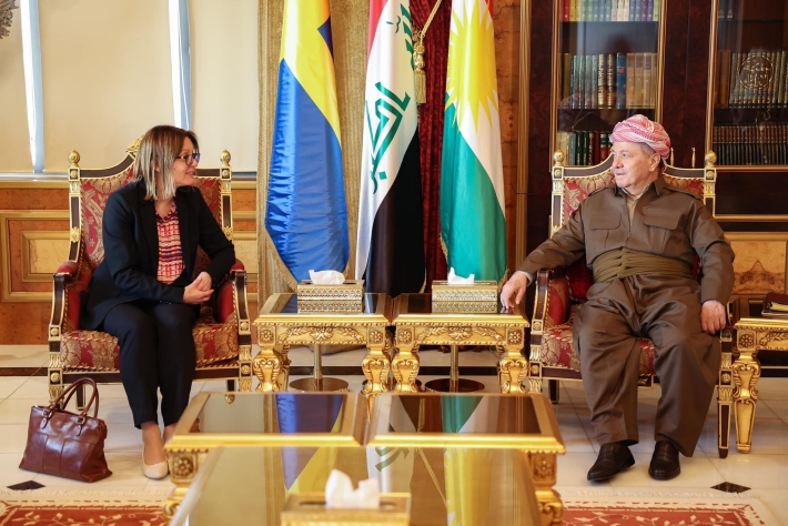 سەرۆک بارزانی پێشوازیی لە باڵوێزی سوید لە عێراق کرد