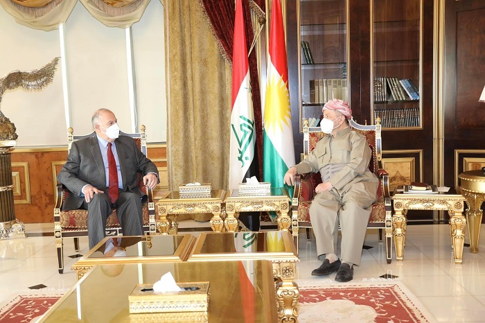 مەسعوود بارزانی پێشوازی لە ئوسامە نوجەیفی سەرۆكی بەرەی ڕزگاری و گەشەپێدان كرد