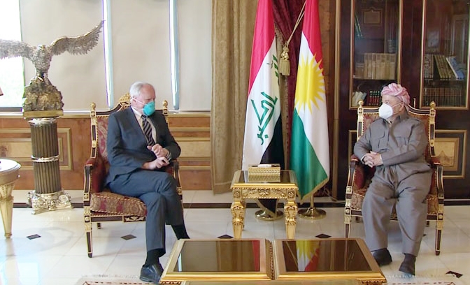 سەرۆك بارزانی پێشوازی لە نوێنەری تایبەتی ئەمریكا بۆ سووریا و هاوپەیمانی نێودەوڵەتی شەڕی دژی داعش دەكات