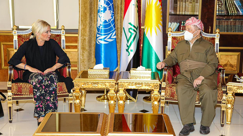 سەرۆک بارزانی و نێردەی تایبەتی سكرتێری گشتیی نەتەوە یەكگرتووەكان کۆبوونەوە