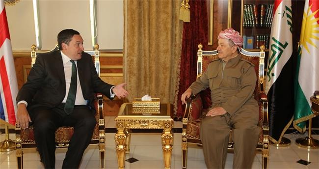 سەرۆك بارزانی و باڵیۆزی بەریتانیا لە عێراق ، لە سەر دوا پێشهاتەکانی ناوچەکە کۆبوونەوە