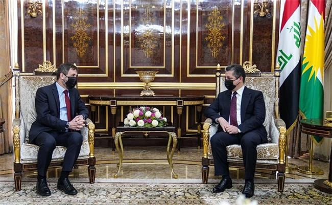 مەسروور بارزانی سەرۆکی حکوومەتی هەرێمی کوردستان، پێشوازی لە باڵیۆزی نوێی کۆماری چێک لە عێراق کرد