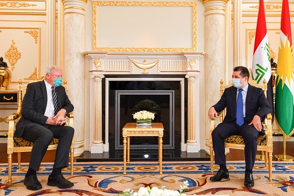 سەرۆکی حکوومەتی هەرێمی کوردستان پێشوازی لە نوێنەری تایبەتی ئەمریکا بۆ کاروباری سووریا و هاوپەیمانی نێودەوڵەتی دژی داعش دەکات