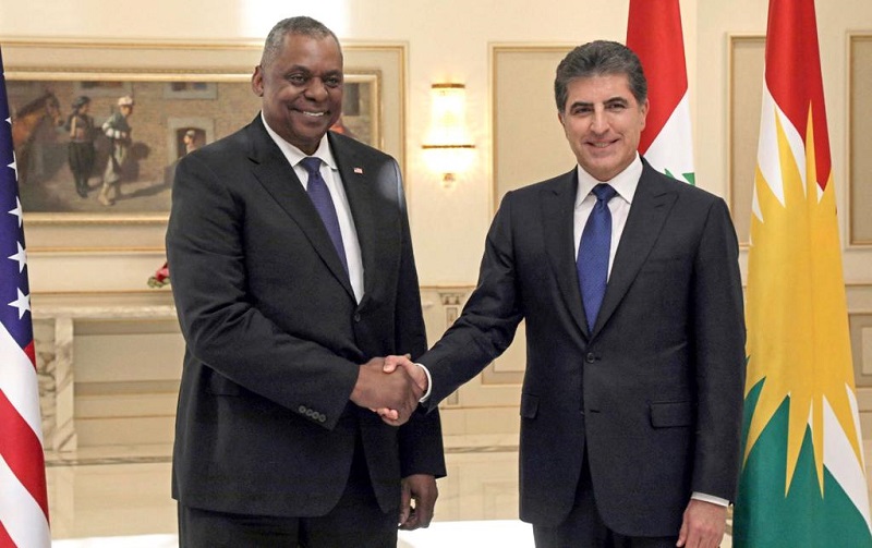 نێچیرڤان بارزانى ، نامه‌یه‌كى له‌ وه‌زیرى به‌رگری ئه‌مریكاوه‌ پێده‌گات